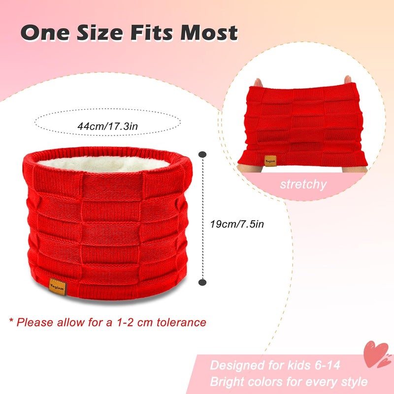 Vogium Kids Double-layer Knit Neck Warmer Gaiter | Thermal Fleece Face Cover for 6-14 Year Olds Boys Girls | Ski, Play - Image 5
